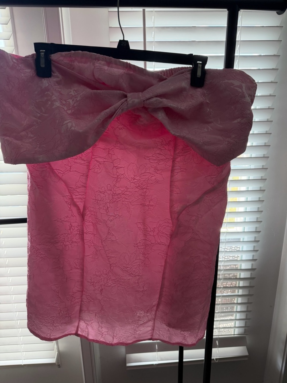 SHEIN Pink Strapless Bow-Detail Mini Dress